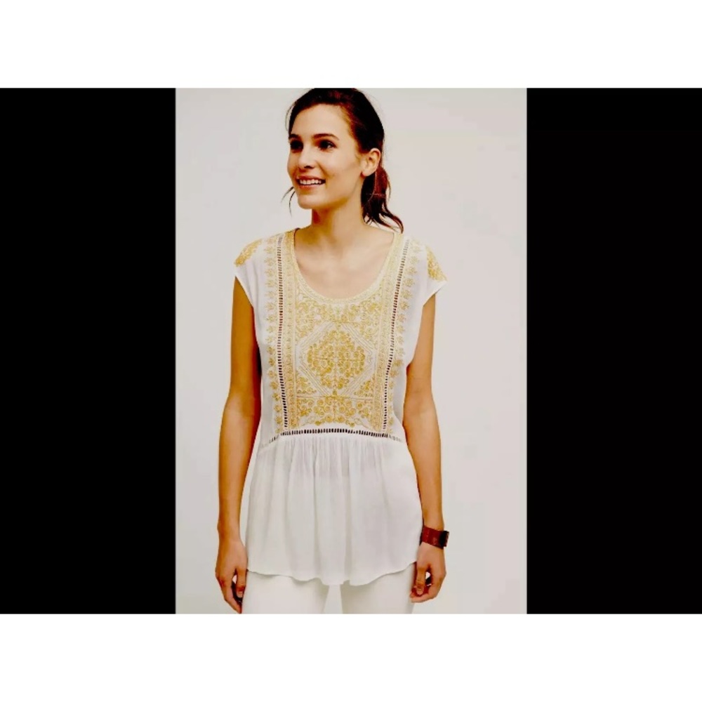 Anthropology Ranna Gill Embroidered Blouse